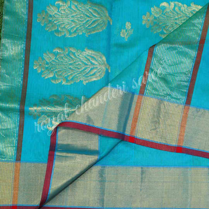 Blue Chanderi Silk Saree