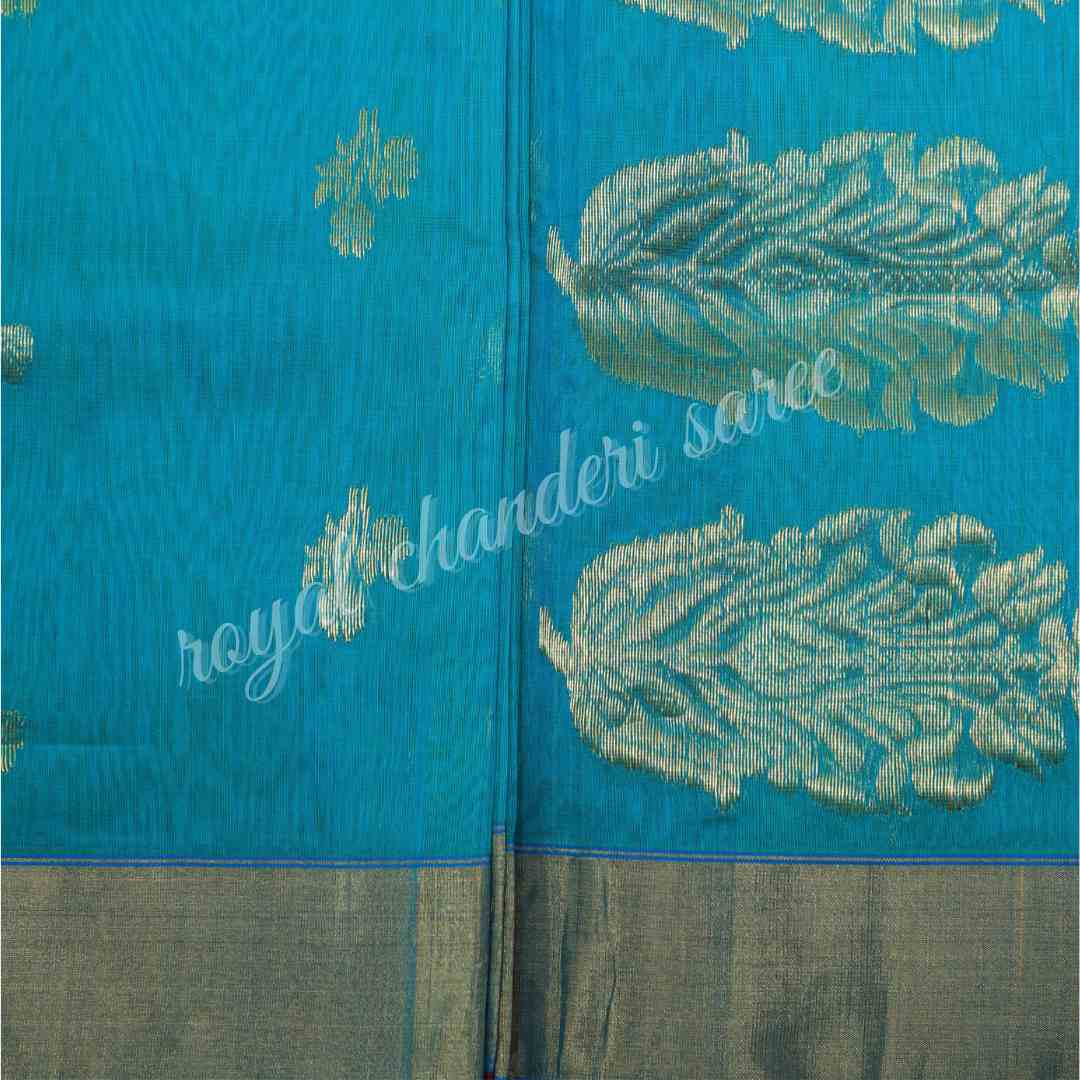 Blue Chanderi Silk Saree