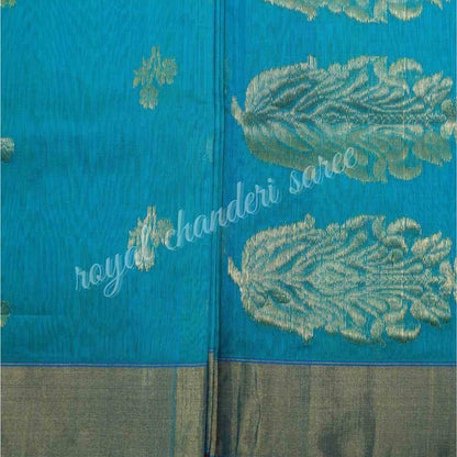 Blue Chanderi Silk Saree