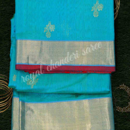 Blue Chanderi Silk Saree