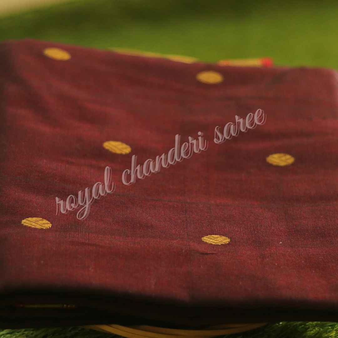 Brown Chanderi Silk Cotton Saree