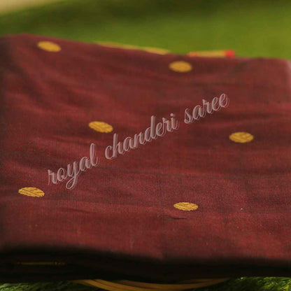 Brown Chanderi Silk Cotton Saree