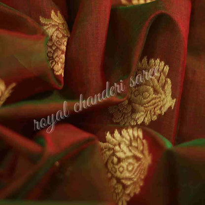 Brown Chanderi Silk Cotton Saree - Royal Chanderi Saree