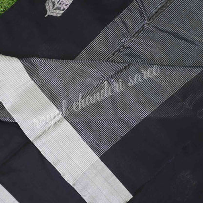 Black Chanderi Silk Cotton Sarees