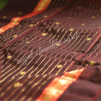 Brown Chanderi Silk Cotton Saree