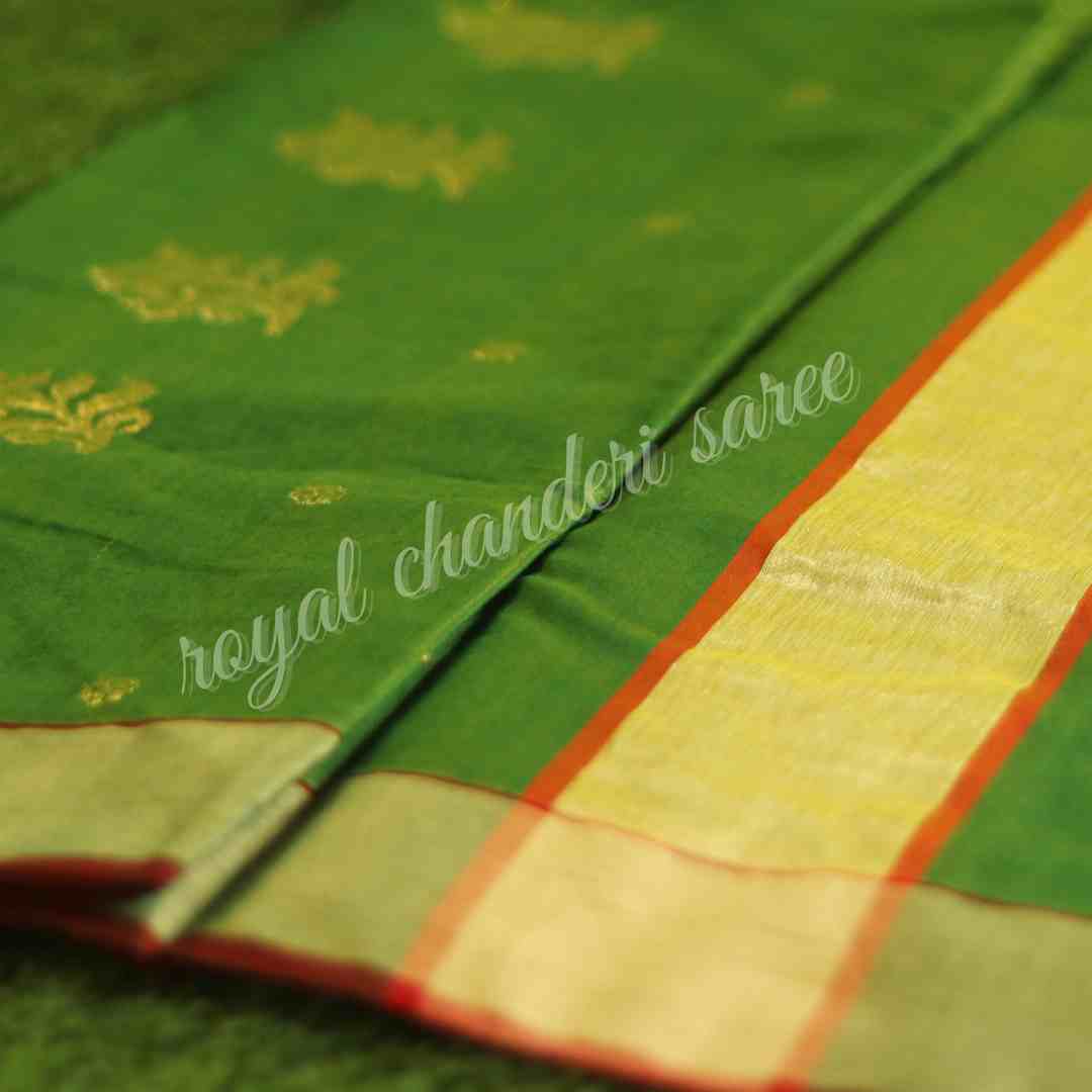 Green Chanderi Silk Cotton Saree