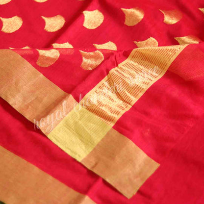 Red Kareena Kapoor Chanderi Silk Cotton Saree